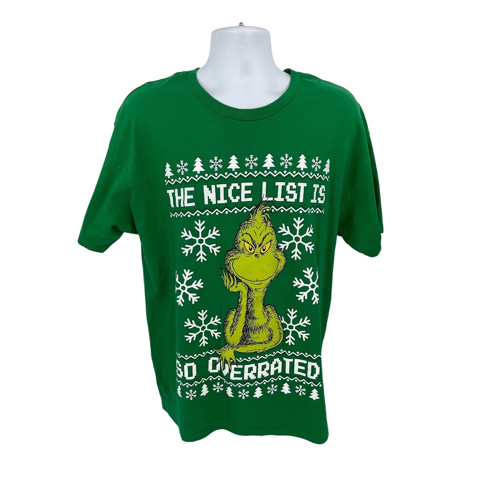 GRINCH TSHIRT "THE NAUGHTY LIST IS SO OVERRATED SIZE‎ XL #1196